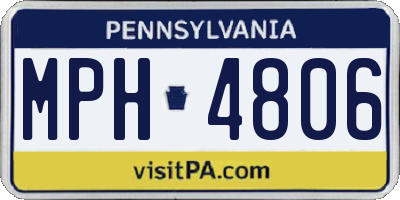 PA license plate MPH4806