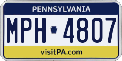 PA license plate MPH4807
