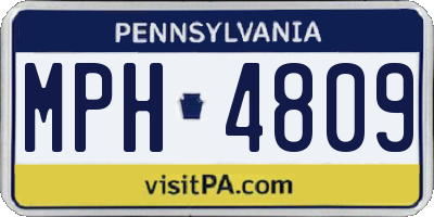 PA license plate MPH4809