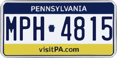 PA license plate MPH4815
