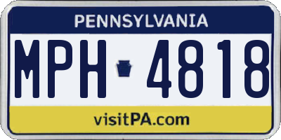 PA license plate MPH4818