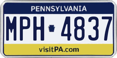 PA license plate MPH4837
