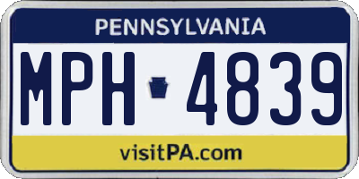 PA license plate MPH4839