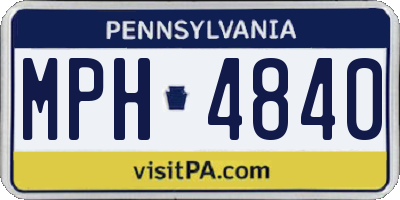 PA license plate MPH4840