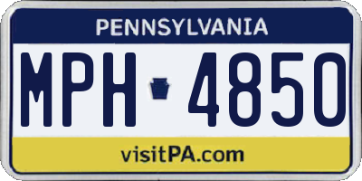 PA license plate MPH4850