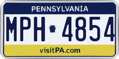 PA license plate MPH4854