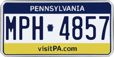 PA license plate MPH4857