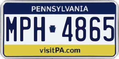 PA license plate MPH4865