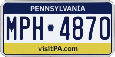 PA license plate MPH4870