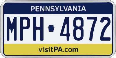 PA license plate MPH4872