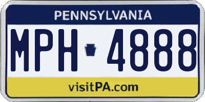 PA license plate MPH4888