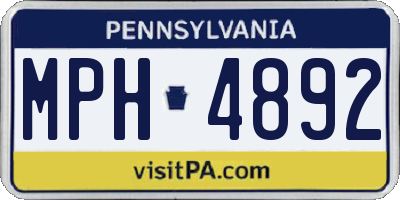 PA license plate MPH4892