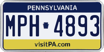 PA license plate MPH4893