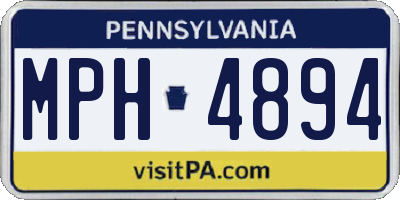 PA license plate MPH4894