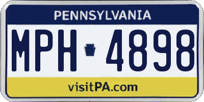 PA license plate MPH4898