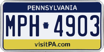 PA license plate MPH4903
