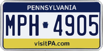 PA license plate MPH4905