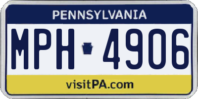 PA license plate MPH4906