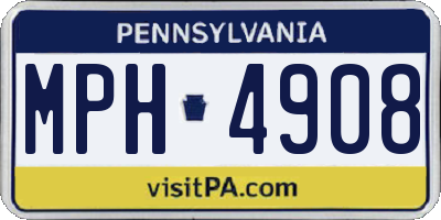 PA license plate MPH4908