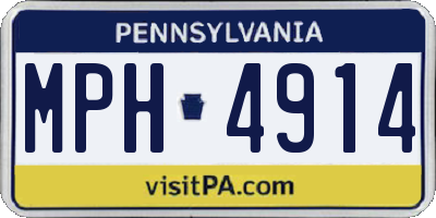 PA license plate MPH4914