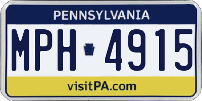 PA license plate MPH4915