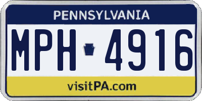 PA license plate MPH4916