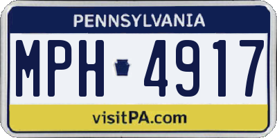 PA license plate MPH4917