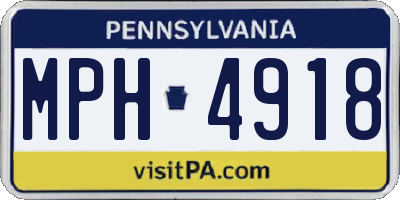 PA license plate MPH4918