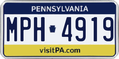 PA license plate MPH4919