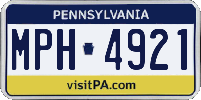 PA license plate MPH4921