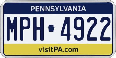 PA license plate MPH4922