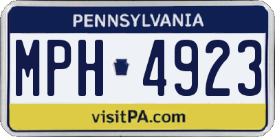 PA license plate MPH4923