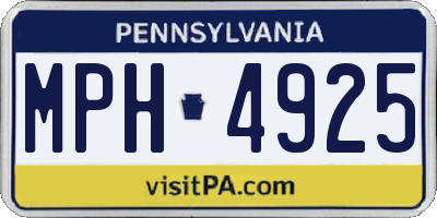 PA license plate MPH4925