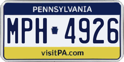 PA license plate MPH4926