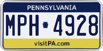 PA license plate MPH4928