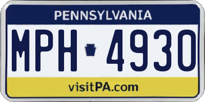 PA license plate MPH4930