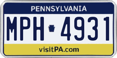 PA license plate MPH4931