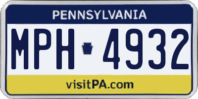 PA license plate MPH4932