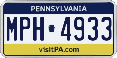 PA license plate MPH4933