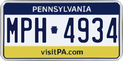PA license plate MPH4934