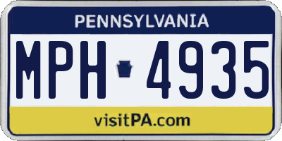 PA license plate MPH4935