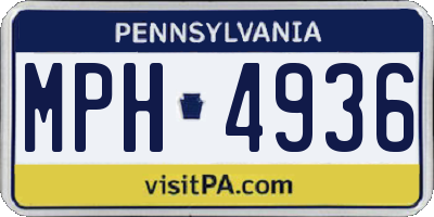 PA license plate MPH4936