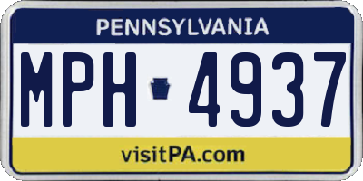 PA license plate MPH4937