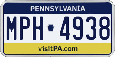 PA license plate MPH4938