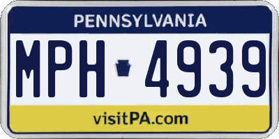 PA license plate MPH4939