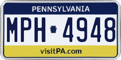 PA license plate MPH4948