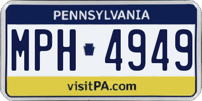 PA license plate MPH4949