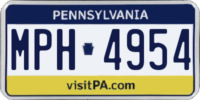 PA license plate MPH4954