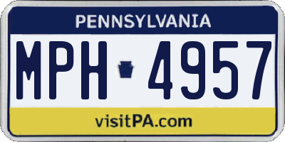 PA license plate MPH4957