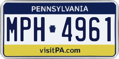 PA license plate MPH4961